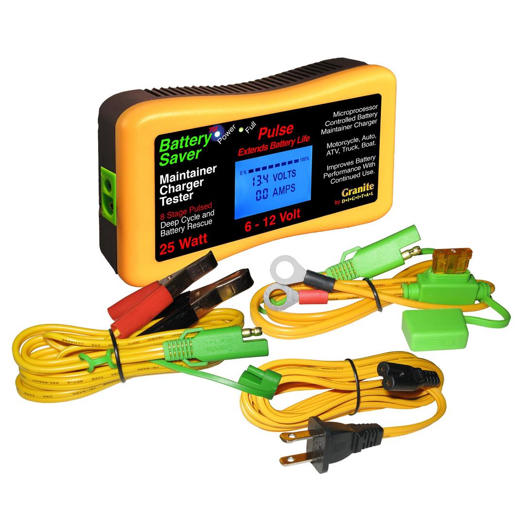 Battery Saver3015-LCD 25W Pulse Battery Maintainer/Charger/Tester with Battery Rescue