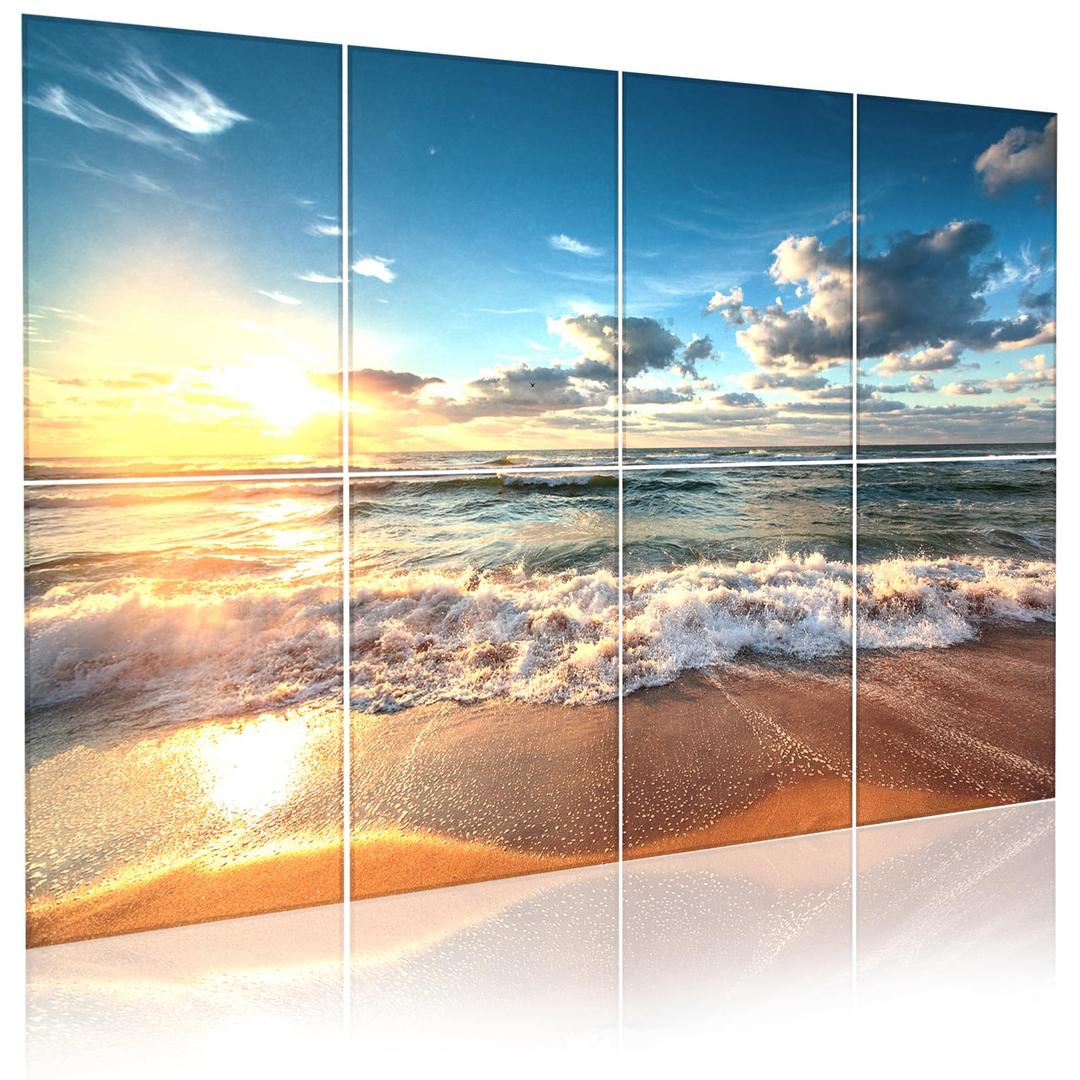 Evenreach Art Acoustic Panels, 48"X32" Self-adhesive Sound Proof Panels For walls, 8 Pack Decorative Sound Absorbing Panels for Home Office (Beach)