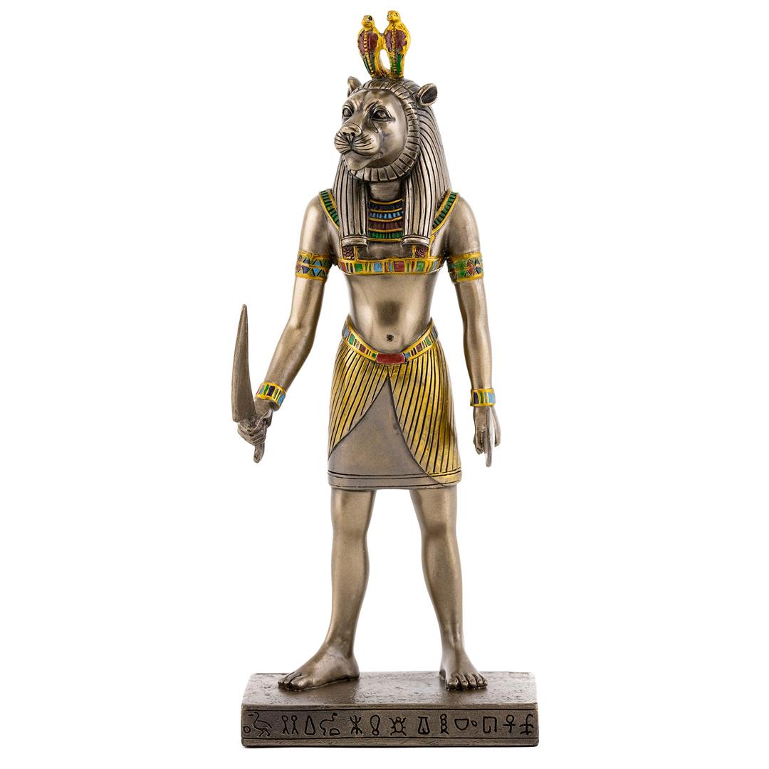 Top Collection Sekhmet Lioness Head Statue- Egyptian Warrior Goddess of Healing Sculpture in Premium Cold Cast Bronze-8.5-Inch Collectible Daughter of The Sun God Ra Figurine