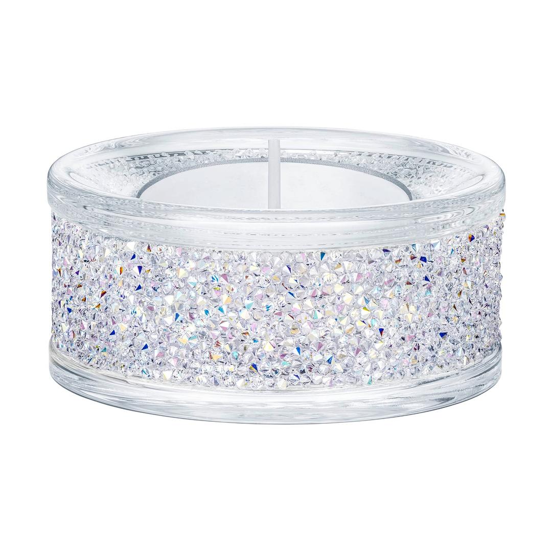 SWAROVSKIShimmer Tea Light Holder, Candle Holder with Clear Swarovski Crystals Featuring an Aurora Borealis Effect Part of The Swarovski Shimmer Collection