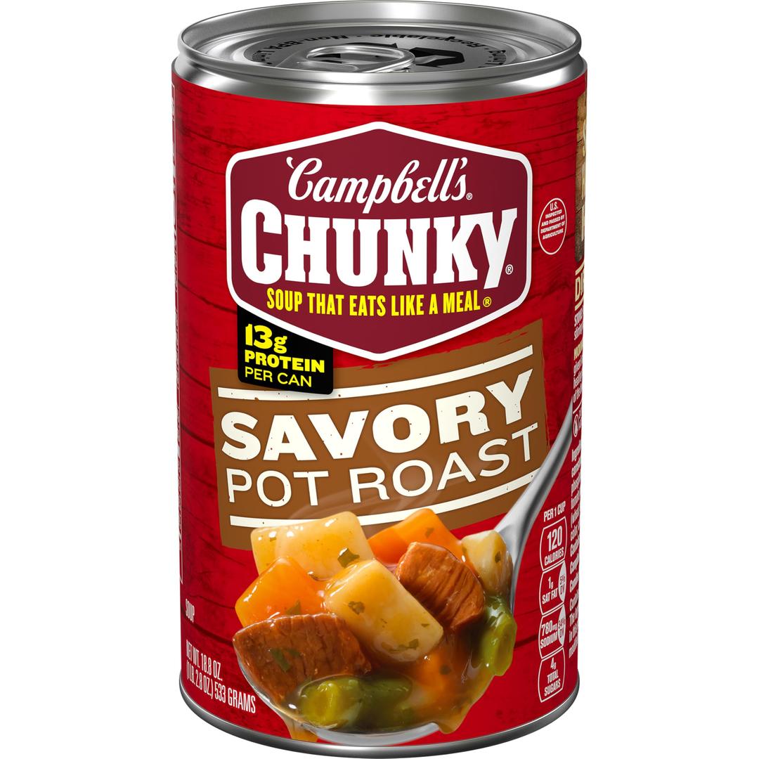 Campbell’s Chunky Soup, Savory Pot Roast Soup, 18.8 oz Can