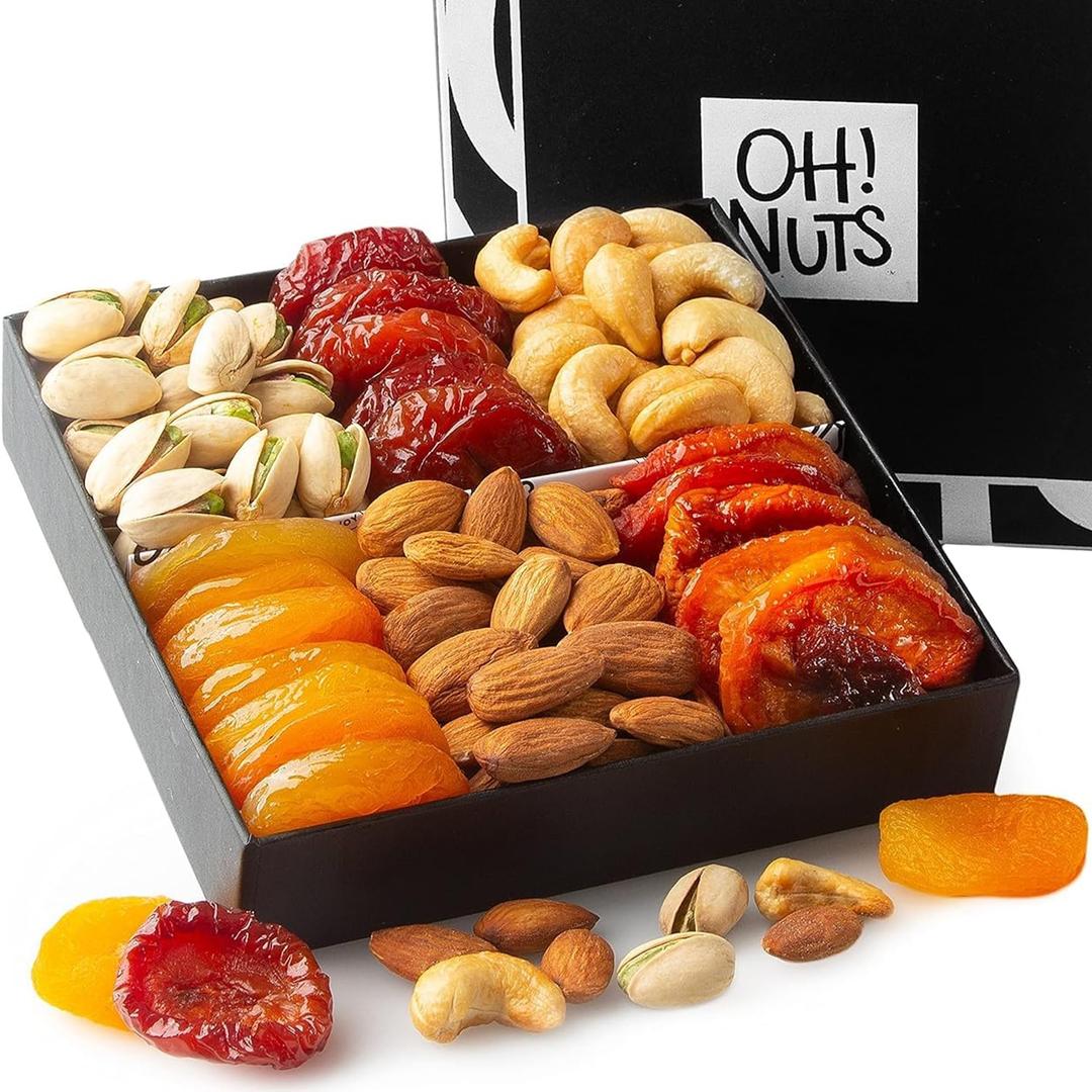 Dried Fruit and Nuts Gift Basket Assorted - Holiday Snack Box for Birthdays, Anniversaries, Care Packages by Oh Nuts