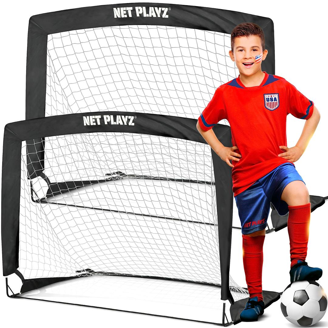 NET PLAYZ4ftx3ft Easy Fold-Up Portable Training Soccer Goal, 36" D x 48" W x 36" H