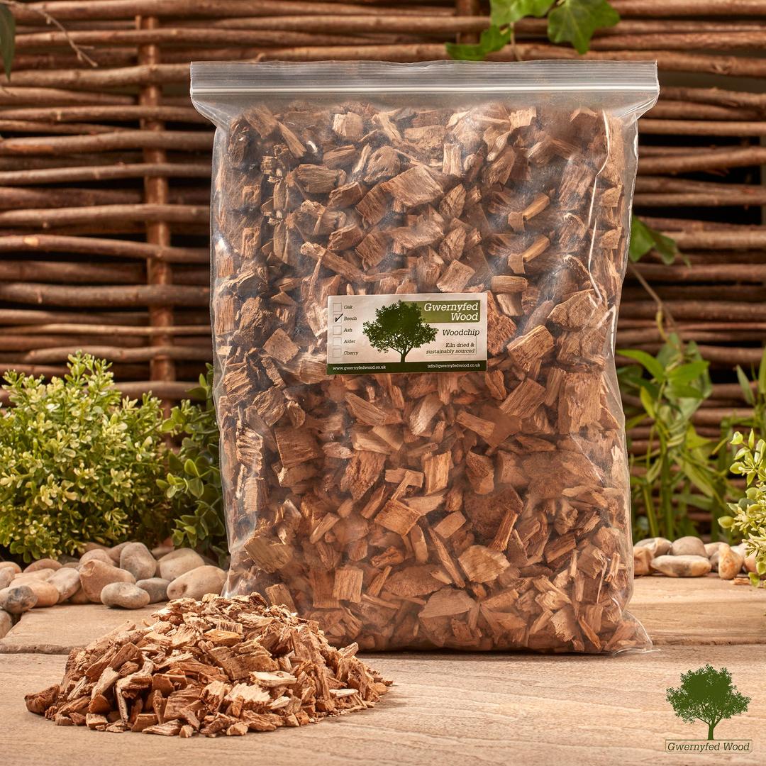 Smoking/Smoker Wood Chips Jumbo 4.5 Litre Bag – (24 Great Flavours 100% Natural Nothing Added) Smoking Food in a Smoker/BBQ - Many from our own Woodland (Beech)