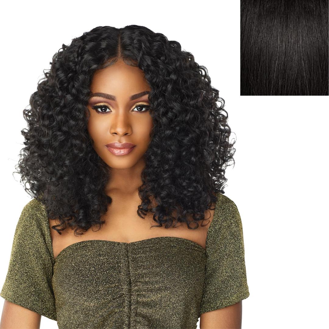 Sensationnel Butta lace front wigs - butta unit 5 glueless extra wide 5 inch deep part synthetic wig preplucked hairline hd lace with babyhair - Butta unit 5 (1B OFFBLACK)