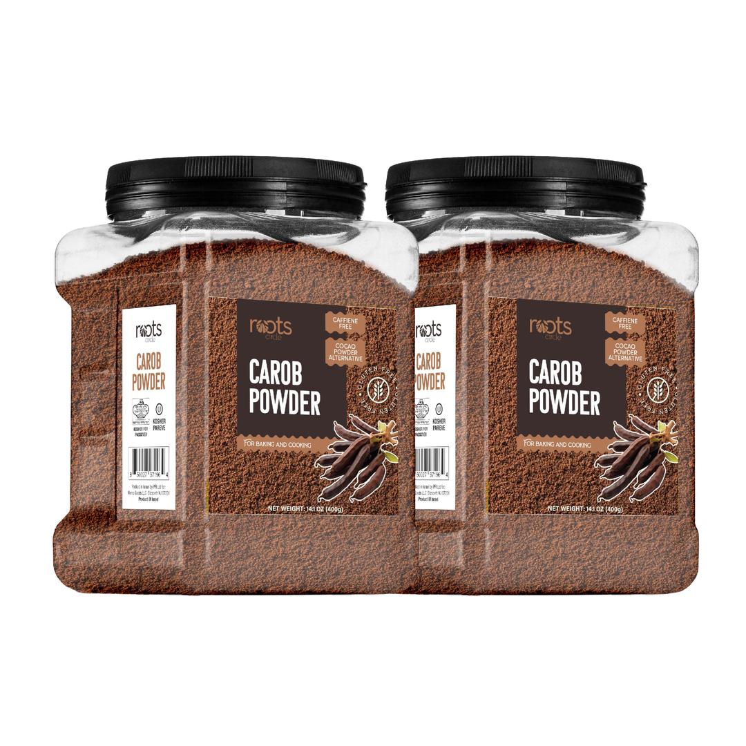 Roots Circle Premium Carob Powder Unsweetened, Kosher Bulk 28oz - Cocoa Powder Alternative | Rich in Fiber Caffeine Sugar-Free Chocolate Substitute Great for Smoothies, Cookies, and Yogurt