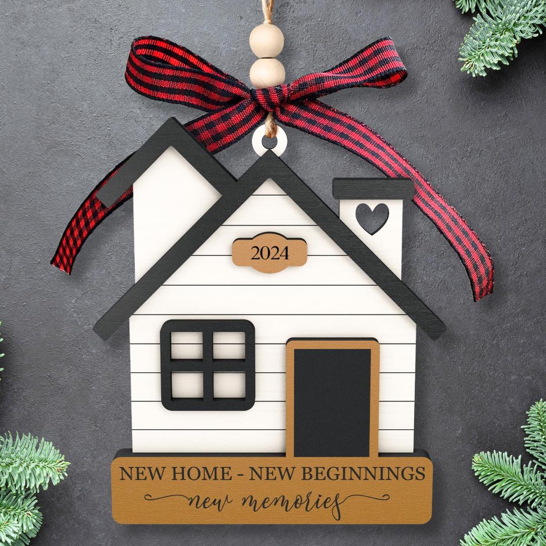 House Warming Gifts New Home - Housewarming Gifts for New House, Housewarming Gift Presents for Women, Couple - New Home Gifts for Home, New Home Owners Gift Ideas - Wooden New Home Ornament 2024