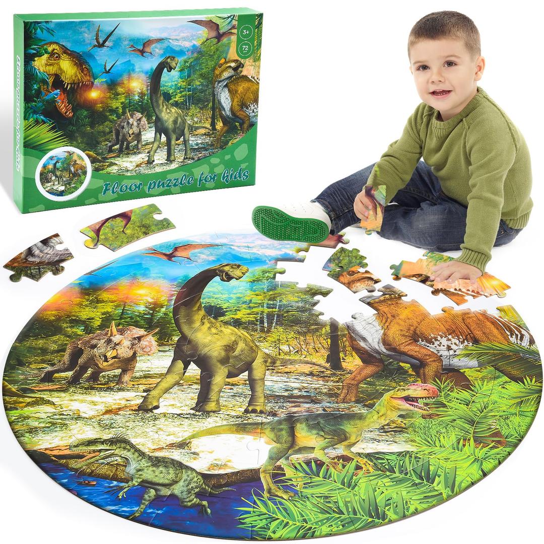 Floor Puzzles for Kids Ages 3-8, Dinosaur Jigsaw Puzzle for Kids Dinosaur Toys for Ages 2-4,5-7,Preschool Educational Games 3-8 Year Old Boy Girl Birthday Gift Ideas