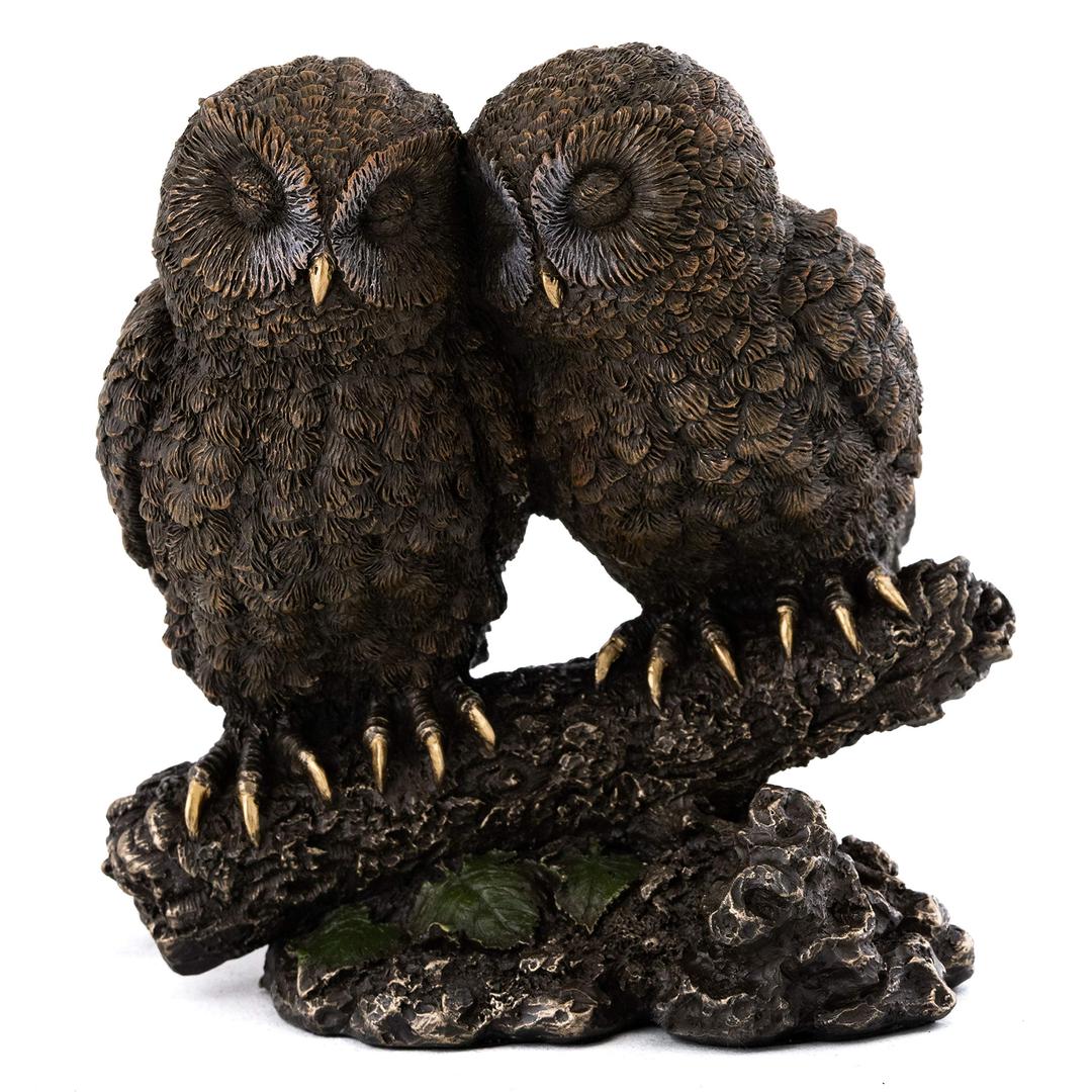 Top CollectionOwl Lovers Statue on Tree Branch - Sleeping Great Horned Owl Sculpture in Premium Cold Cast Bronze- 5-Inch Collectible Animal Figurine