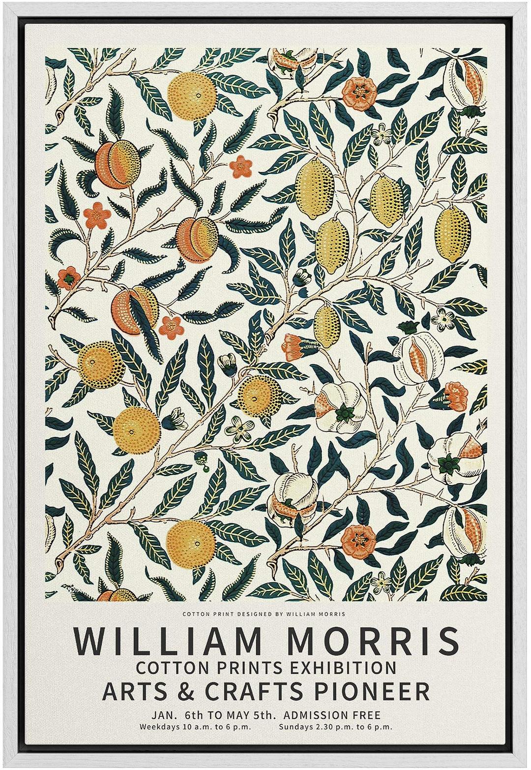 IDEA4WALL Framed Canvas Print Wall Art Cotton Prints Exhibition Poster Master Artist William Morris Nature Wilderness Oil Painting Impressionism for Living Room, Bedroom, Office - 24"x36" White