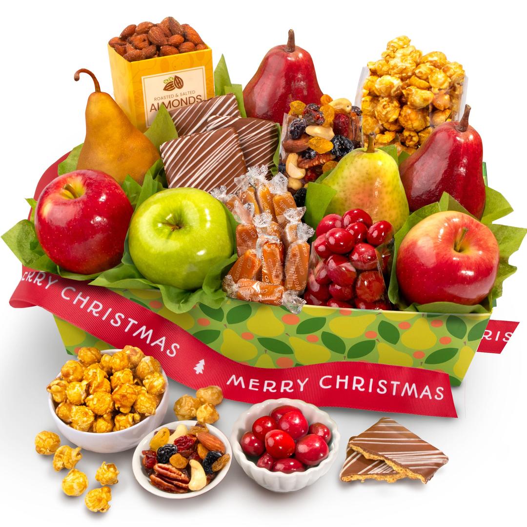 A Gift Inside Christmas Orchard Delight Fruit and Gourmet Basket Gift