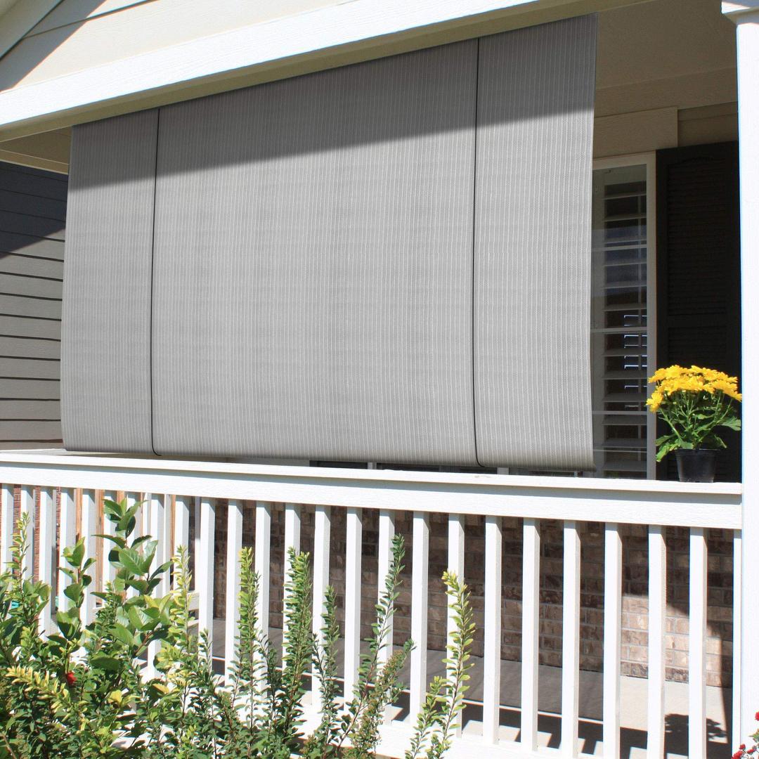 Patio Paradise Shades Roll Up Outdoor 7'Wx6'H Roller Shade Exterior Patio Blinds for Outside Porch Deck Balcony Pergola Carport, Light Grey