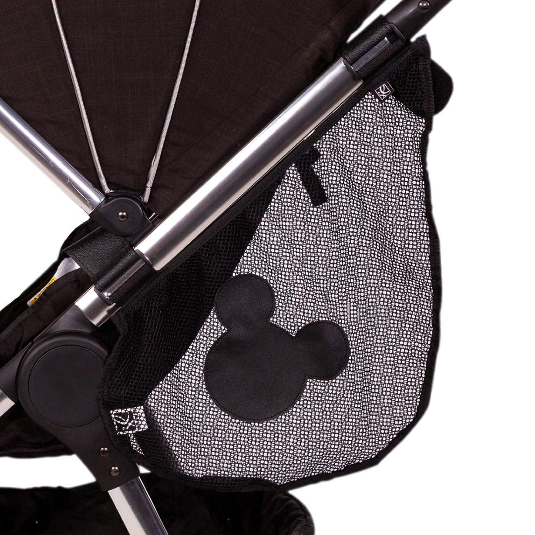 Disney Baby by J.L. Childress Side Sling Cargo Net, Stroller Organizer & Storage, Mickey Black