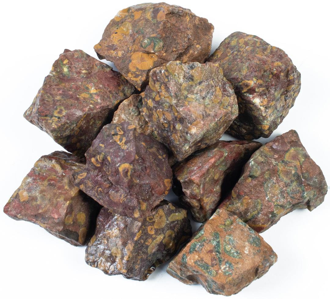 Crocon 1LB Fruit Jasper Rough Bulk Natural Stone Raw Gemstone Tumbling Cabbing Polishing Gem Mining Chakra Balancing Reiki Healing Good Luck Home Office Decor