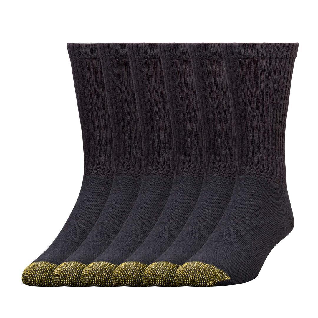 GOLDTOE Men's Sport 656 Cotton Crew Socks 6 Pack