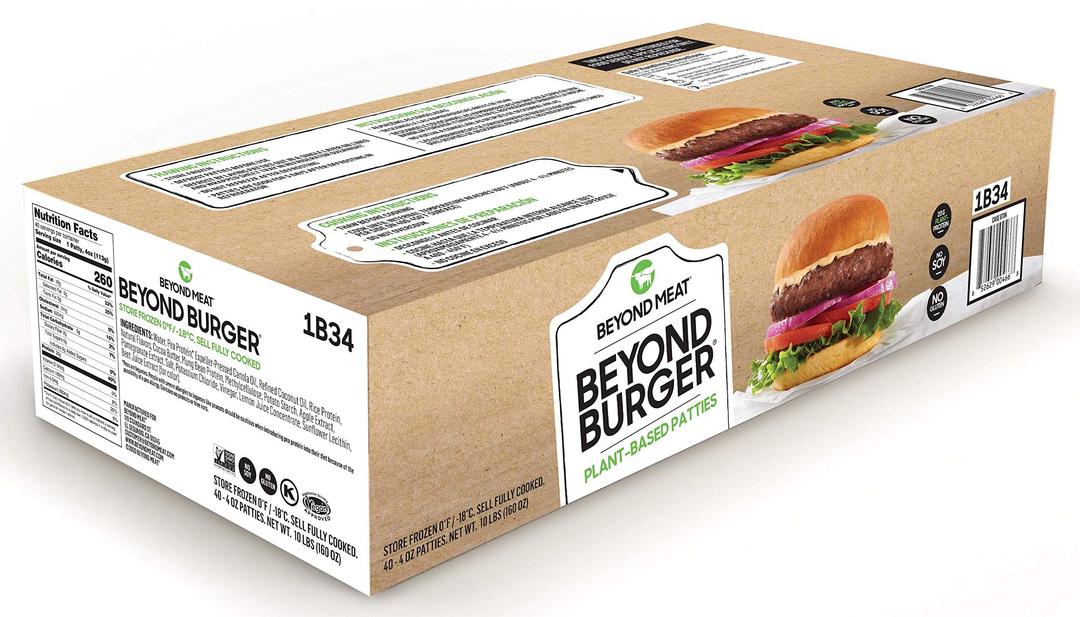 Beyond Burger® from Beyond Meat®, Plant-Based Meat, Frozen, 40 - 4oz. Patties per Box (Total 10 lbs.)