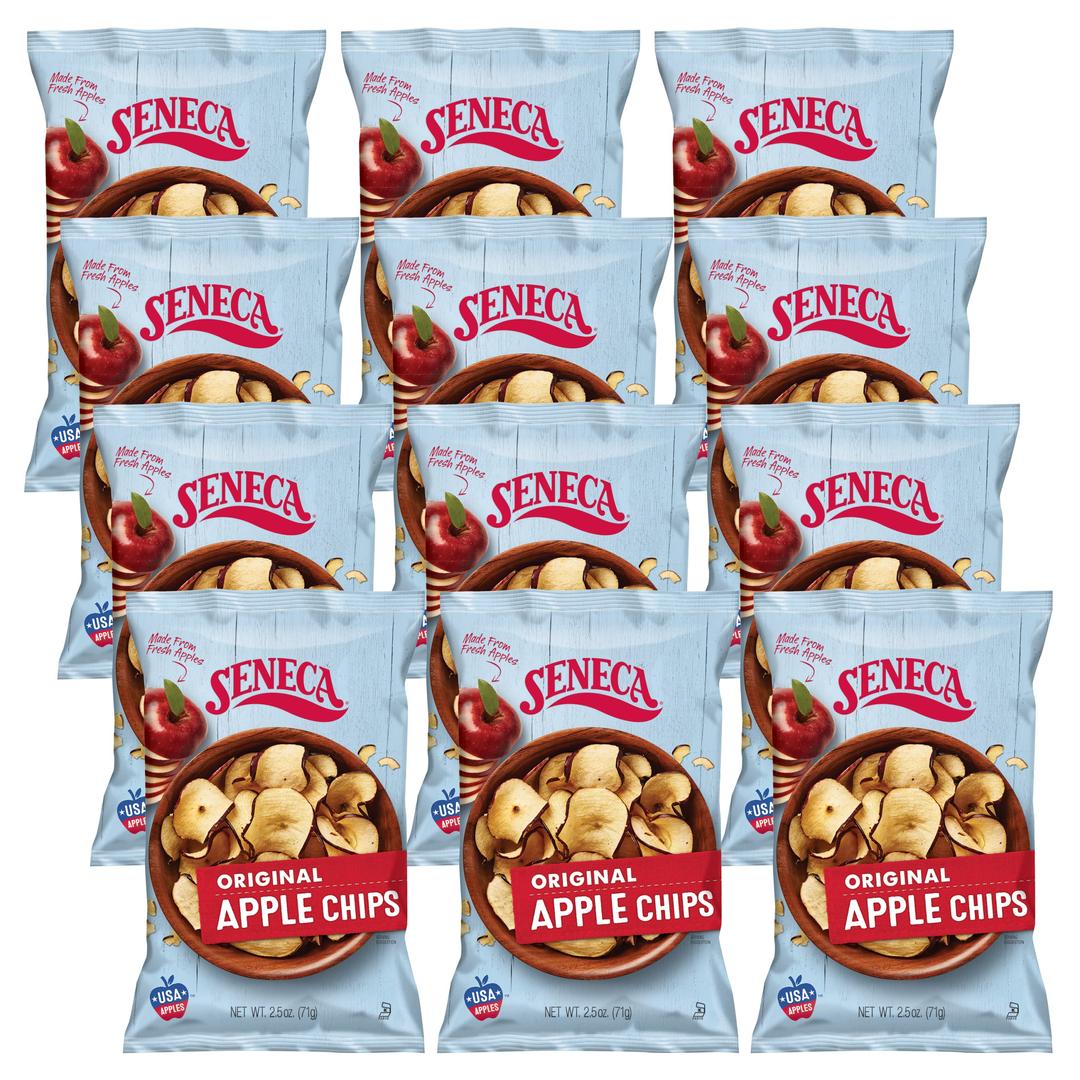 Seneca Original Apple Chips | Made from Fresh 100% Red Delicious Apples | Yakima Valley Orchards | Seasonally Picked | Crisped Apple Perfection | Foil-Lined Freshness Bag | 2.5 ounce (Pack of 12)