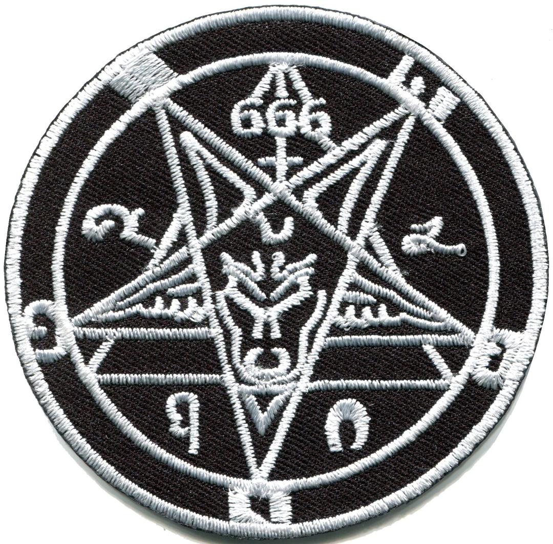 Satanic Goat's Head Baphomet Pentagram Pentacle 666 Occult Embroidered Applique Iron-on Patch G-162