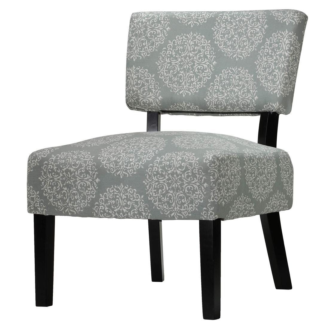 Cortesi Home Largo Damask Armless Accent Chair, Grey Damask (CH-AC520475)