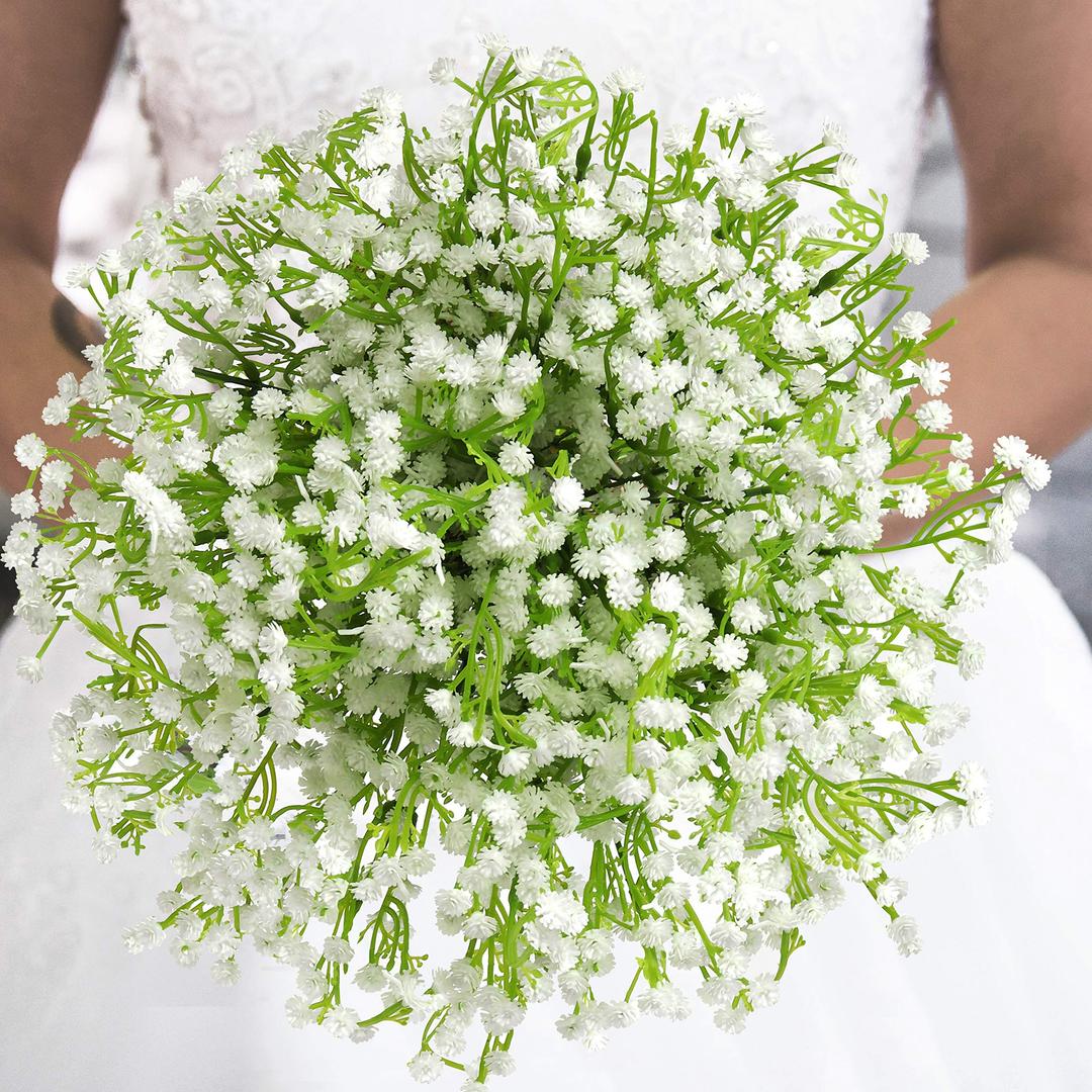 Belle Vous Gypsophila Artificial Flowers (8 Pack) - 33cm Babys Breath Flowers with Stems - Artificial Flowers for Home, Office, Bedroom, Living Room, Perfect for Floral Arrangement