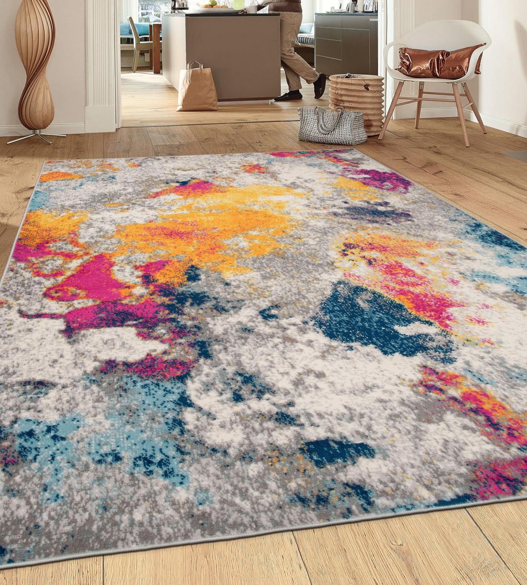 Rugshop Sky Collection Modern Abstract Area Rug 7'10" x 10' Multi