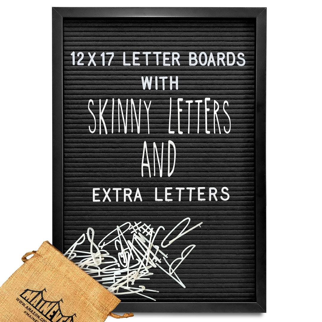 Letter Board Sign Skinny Felt Board with Pre Cut Letters 12x17 Inch Felt Letter Board Baby Announcement Board Letters Changeable Letter Boards Stand Message Board Letters Sign Board Felt Letterboard