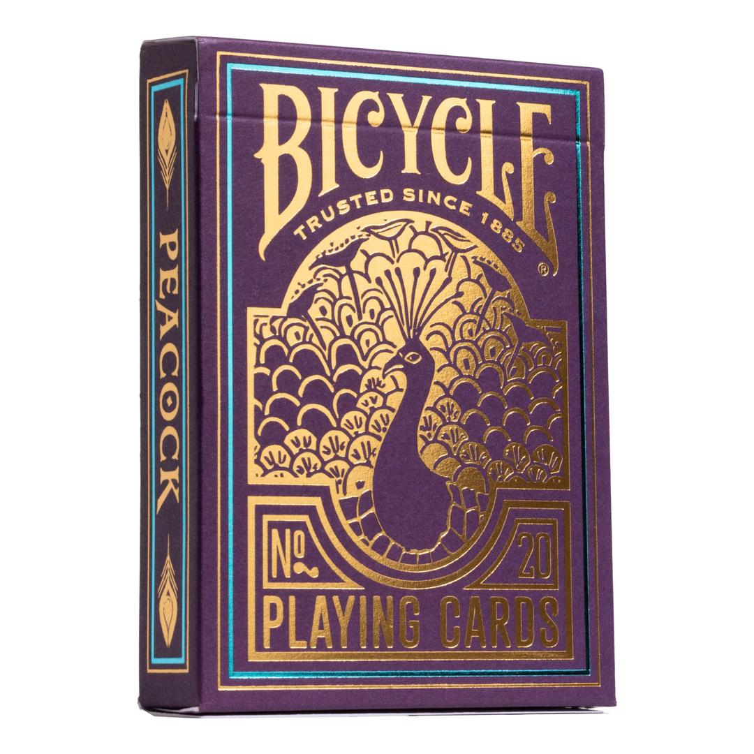 Bicycle Peacock Playing Cards - Purple - Cold Foil Premium Playing Card Deck for Card Games and Magic Tricks - Dazzling Design, Smooth Finish