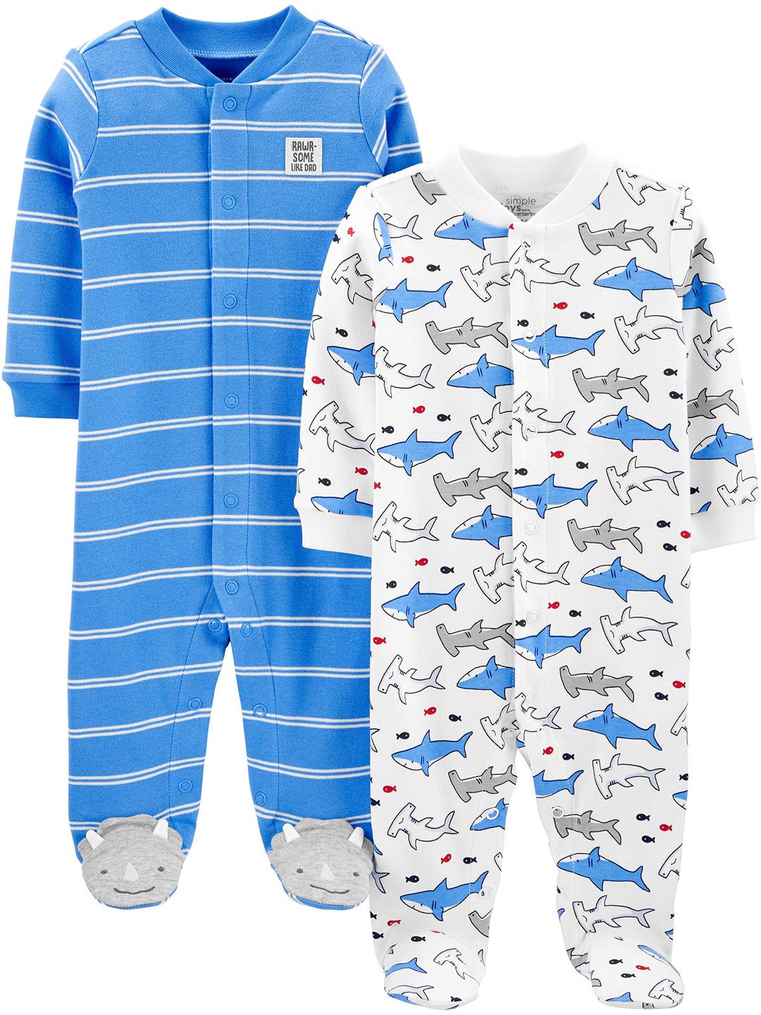 Simple Joys by Carter's Baby Boys' 2-Pack Cotton Sleep and Play