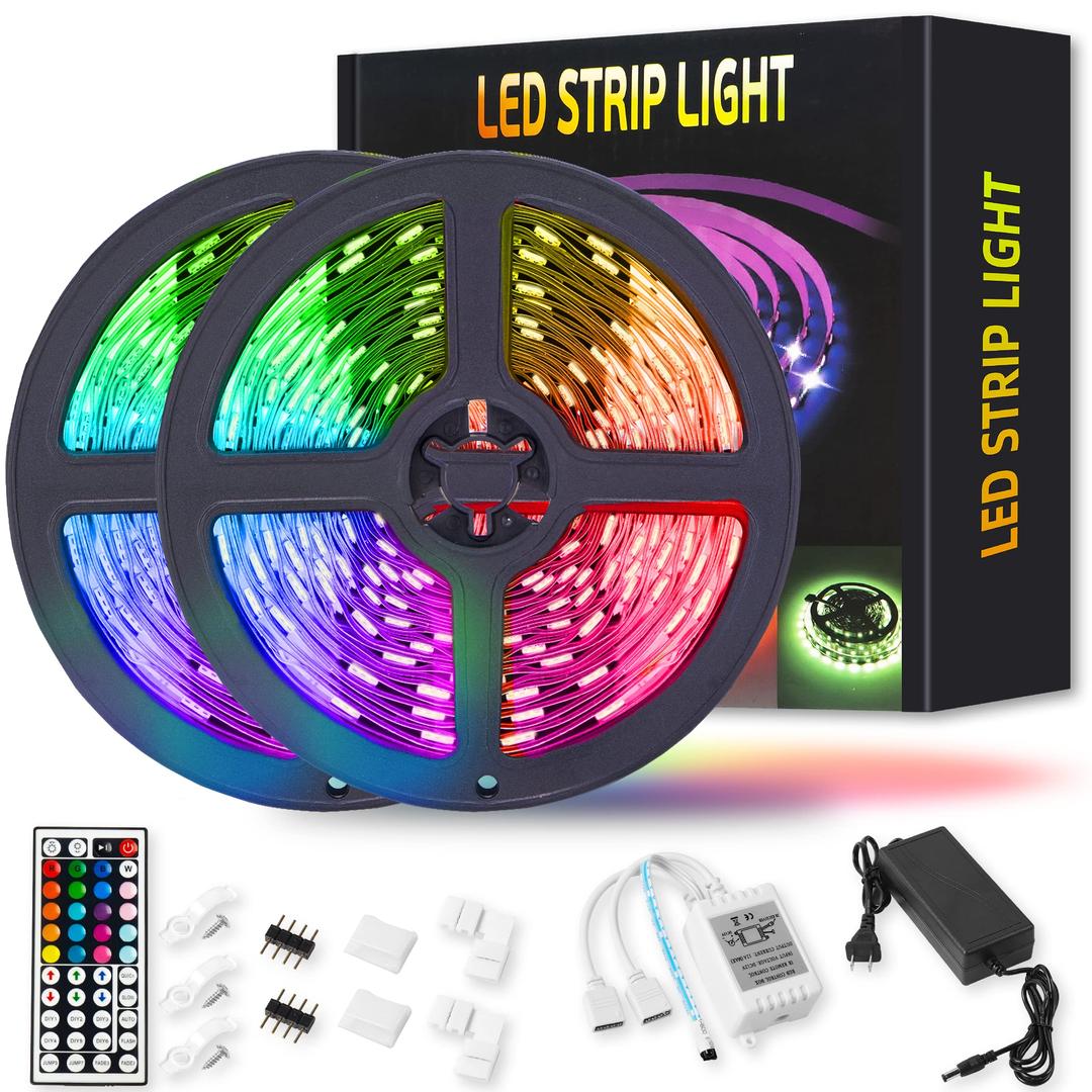 SHINESTAR LED Strip Lights for Bedroom 32FT, Remote Control, RGBW Colored Room Lights for Teen Boys Girls