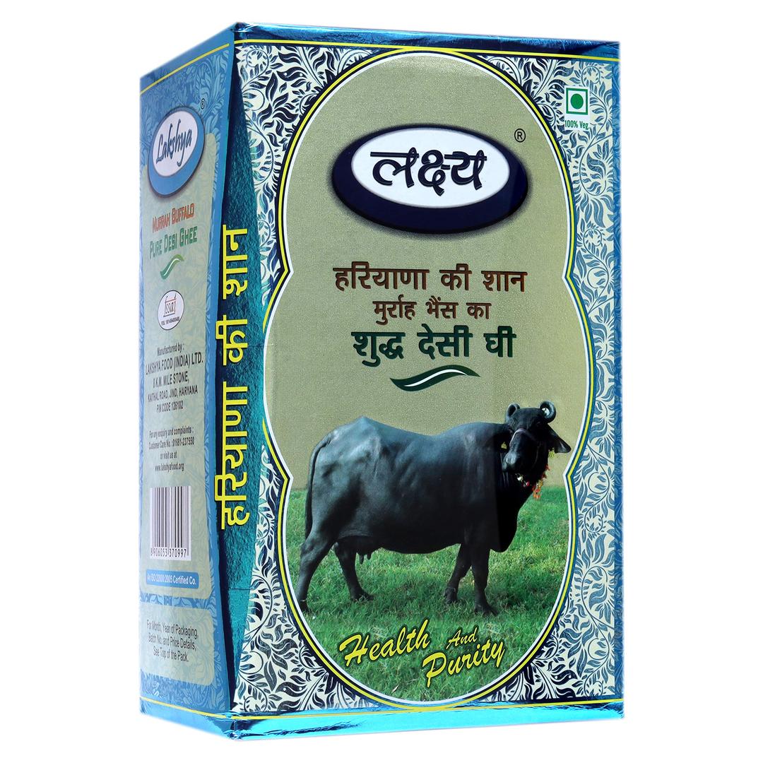 LAKSHYA Murrah Buffalo A2 Desi Ghee | Farm Fresh Ghee from Grass Fed Buffalos, 1L Pack