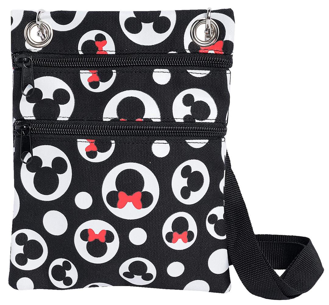 Disney Passport Bag Crossbody Travel Mickey Minnie Eeyore Stitch All Over Print