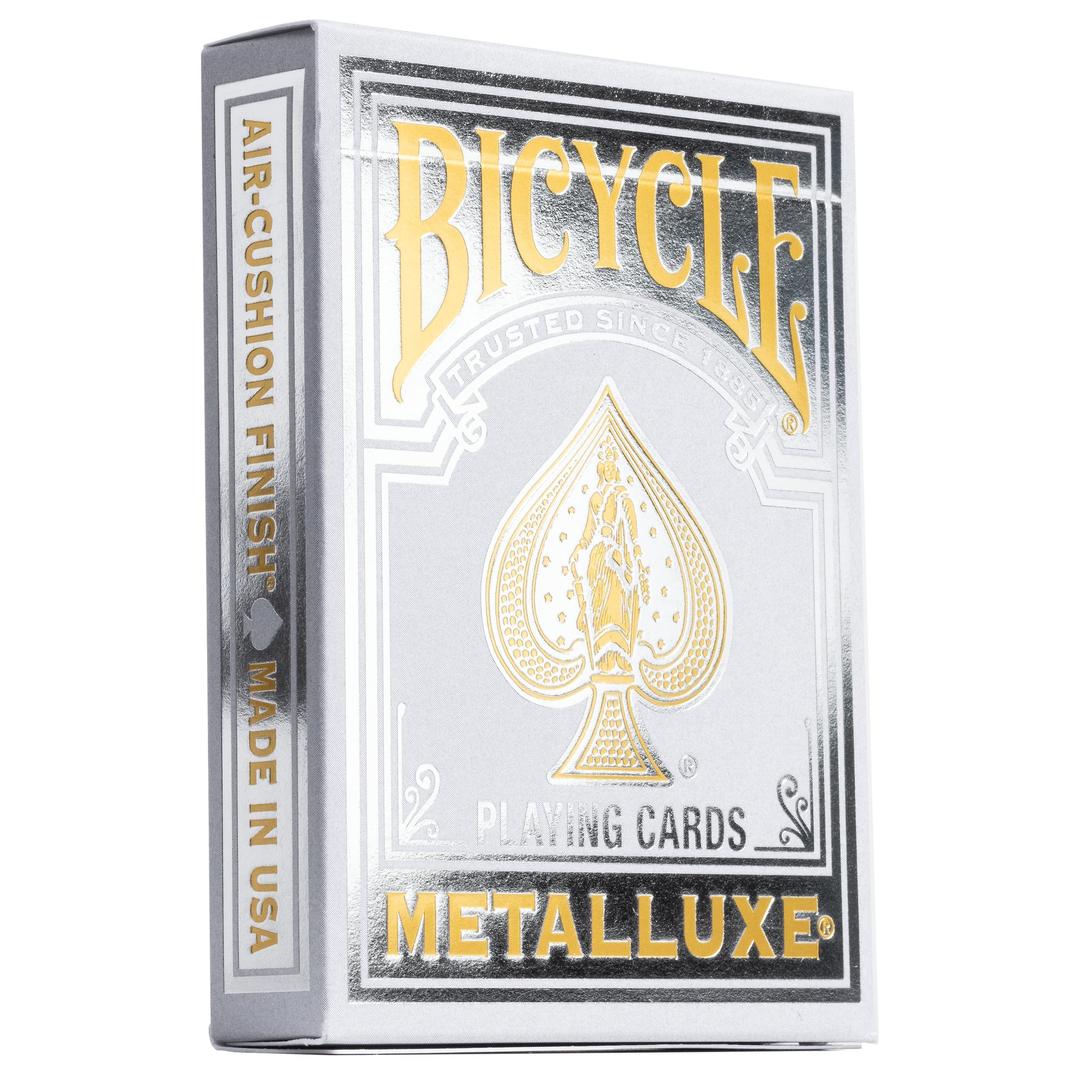 BicycleMetalluxe Silver Playing Cards - Premium Metal Foil Finish - Poker Size