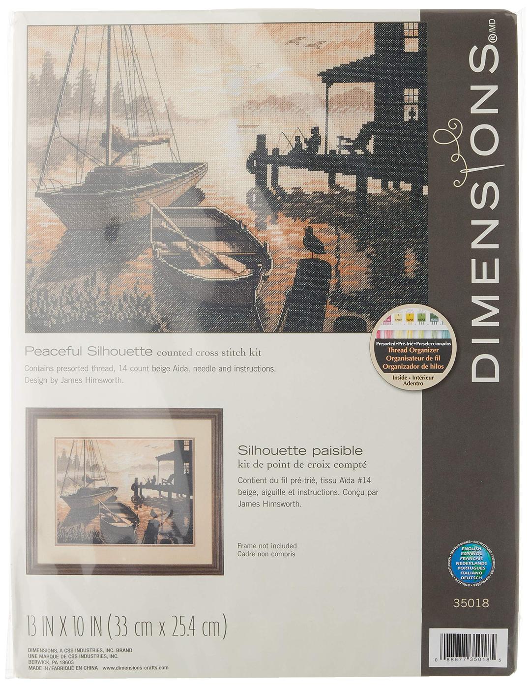 Dimensions Peaceful Silhouette Counted Cross Stitch Kit, 13"X10" 14 Count