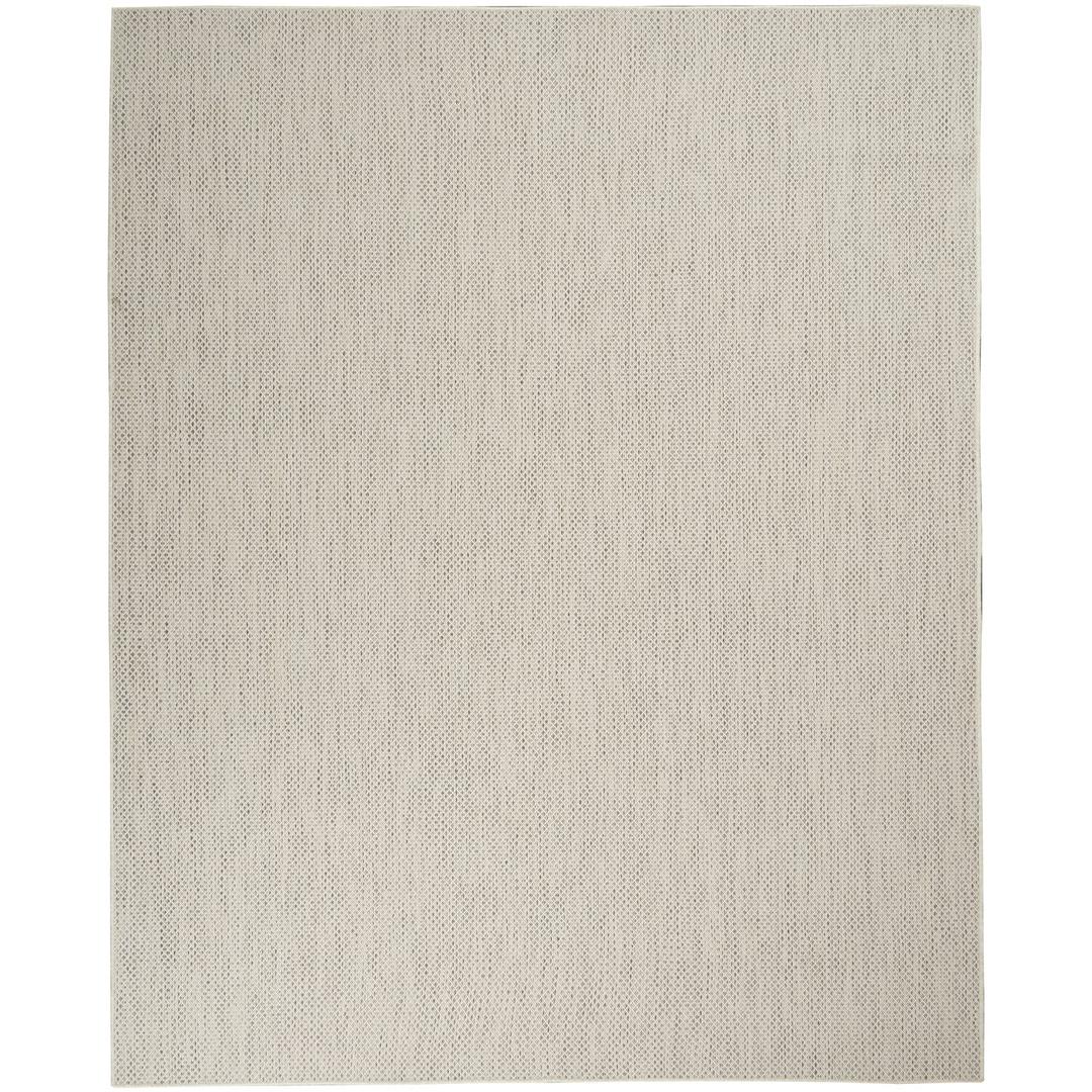 Nourison Courtyard Indoor/Outdoor Ivory Silver 8' x 10' Area Rug, Geometric, Easy Cleaning, Non Shedding, Bed Room, Living Room, Dining Room, Deck, Patio, Backyard (8x10)