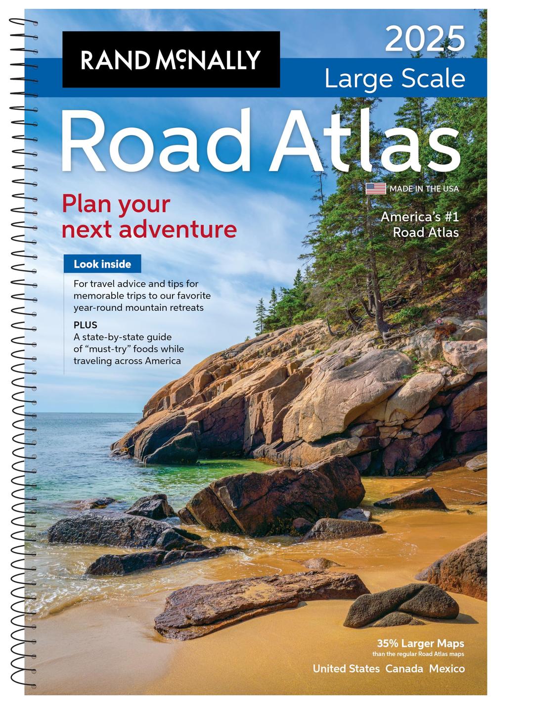 Rand McNally Large Scale Road Atlas 2025 Spiral-bound – Folded Map, March 14, 2024