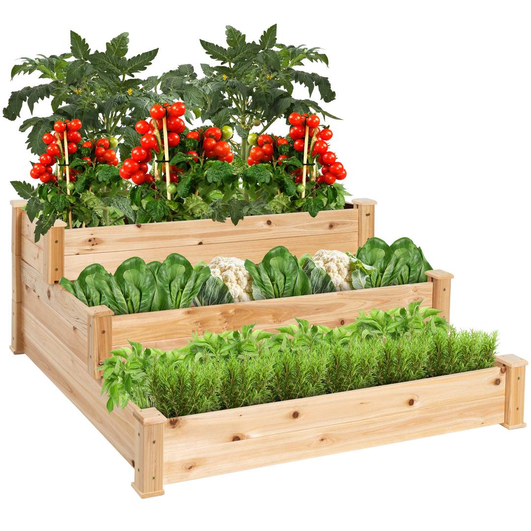 Best Choice Products Raised Vegetable Garden Bed 3 Tier Elevated Planter Kit Gardening Vegetable