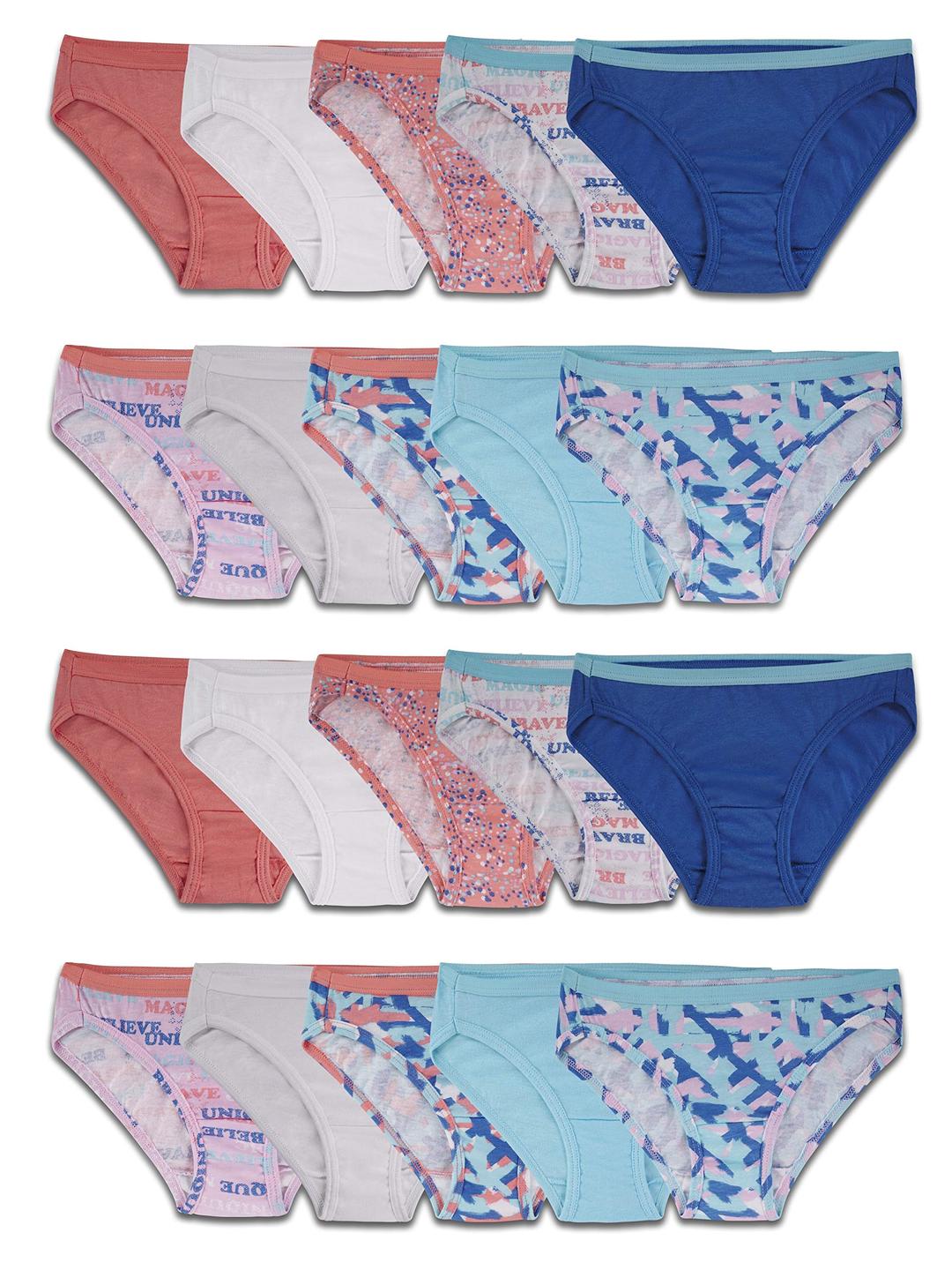 Fruit of the Loom Girls' Cotton Bikini Underwear