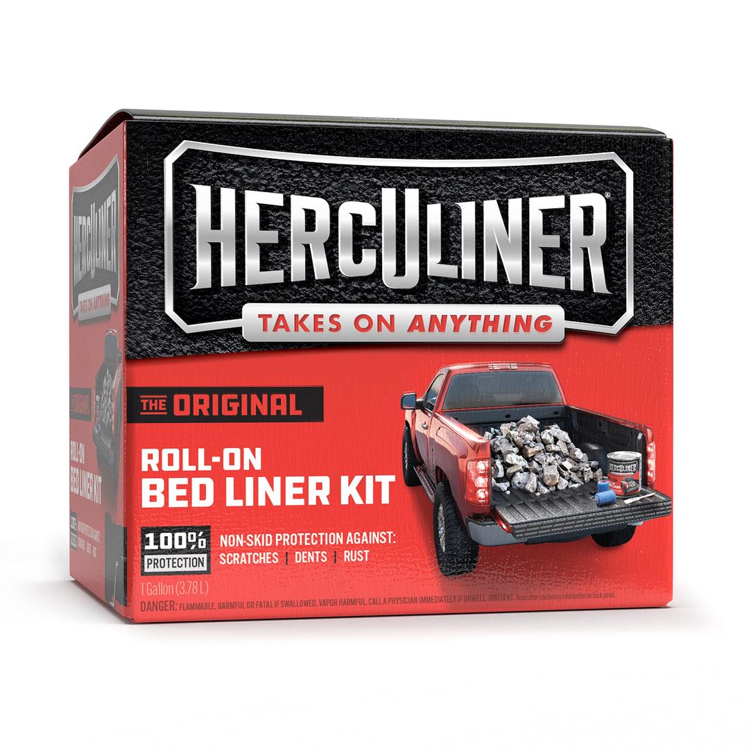 HERCULINER HCL1B8 Roll-on Bed Liner Kit,Black, 1 Gal.