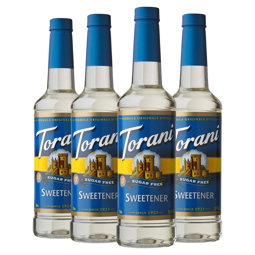 Torani Sugar Free Syrup, Sweetener, 25.4 Ounce (Pack of 4)