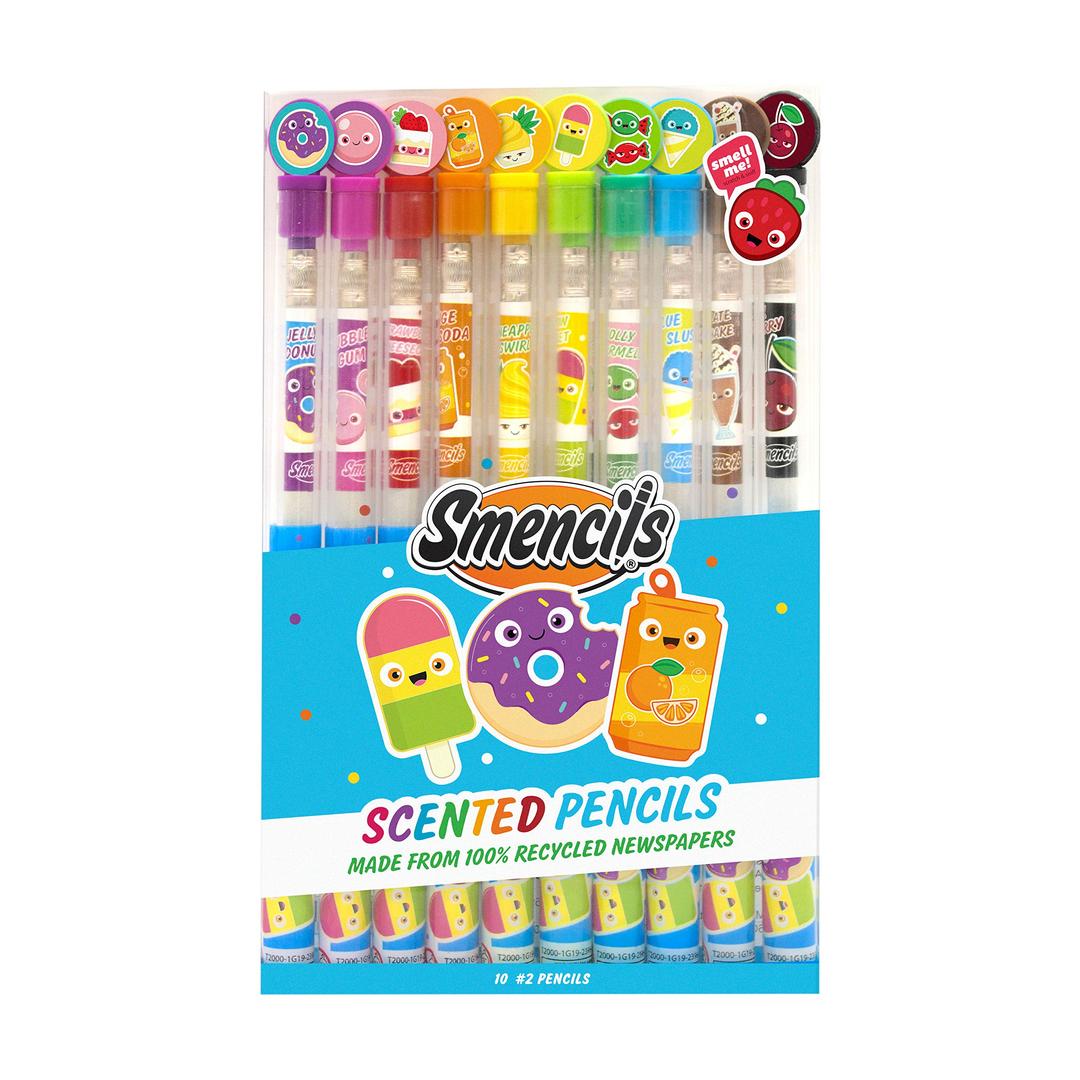 ScentcoSmencils - Patented Gourmet Scented Graphite HB #2 Pencils Made from Recycled Newspapers, 10 Count, Gifts for Kids, School Supplies