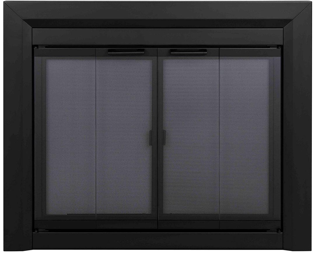 Pleasant Hearth Clairmont Fireplace Glass Door, Medium (CM-3011), Black