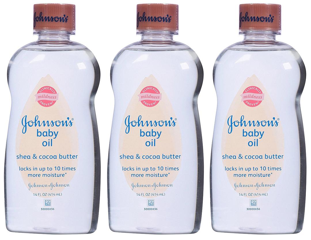 JOHNSON'S Baby Oil Shea & Cocoa Butter 14 oz (Pack of 3)