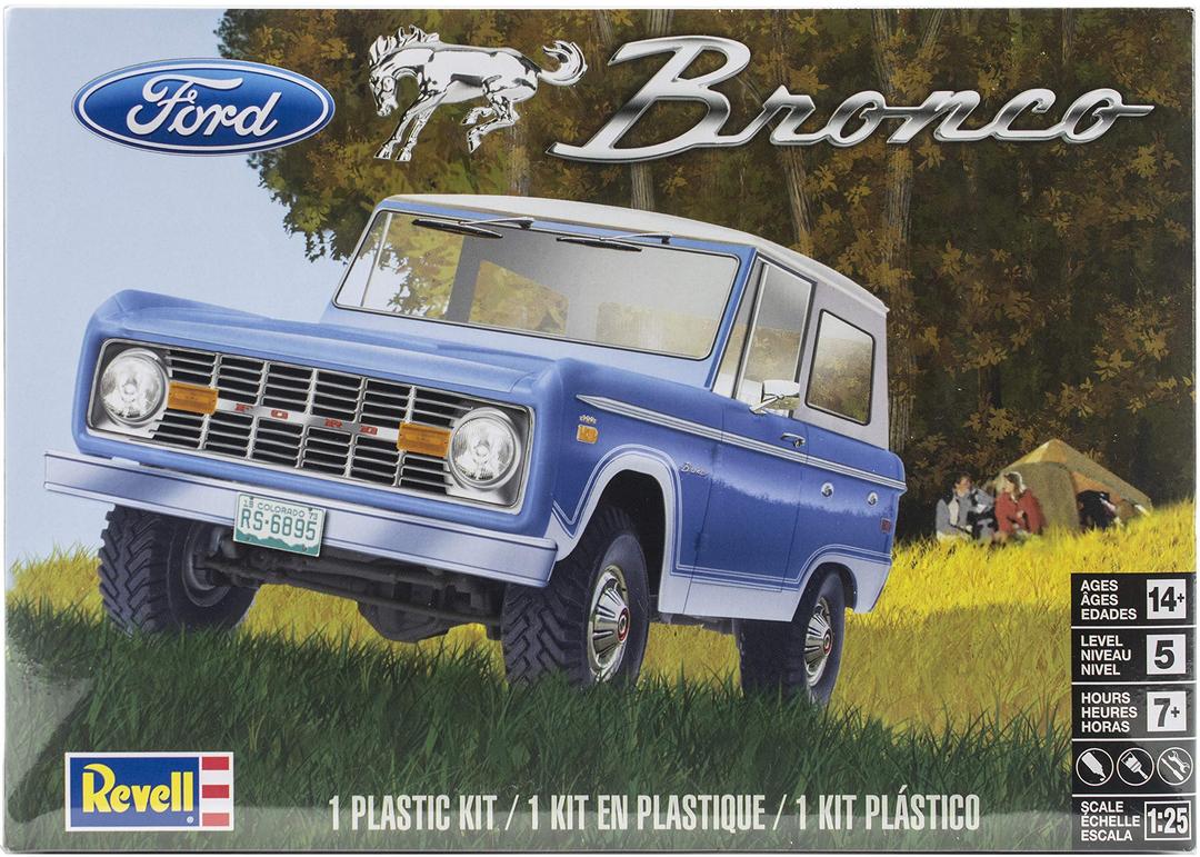 Revell 85-4320 Ford Bronco Truck Kit 1:25 Scale 122-Piece Skill Level 5 Plastic Model Building Kit, Blue