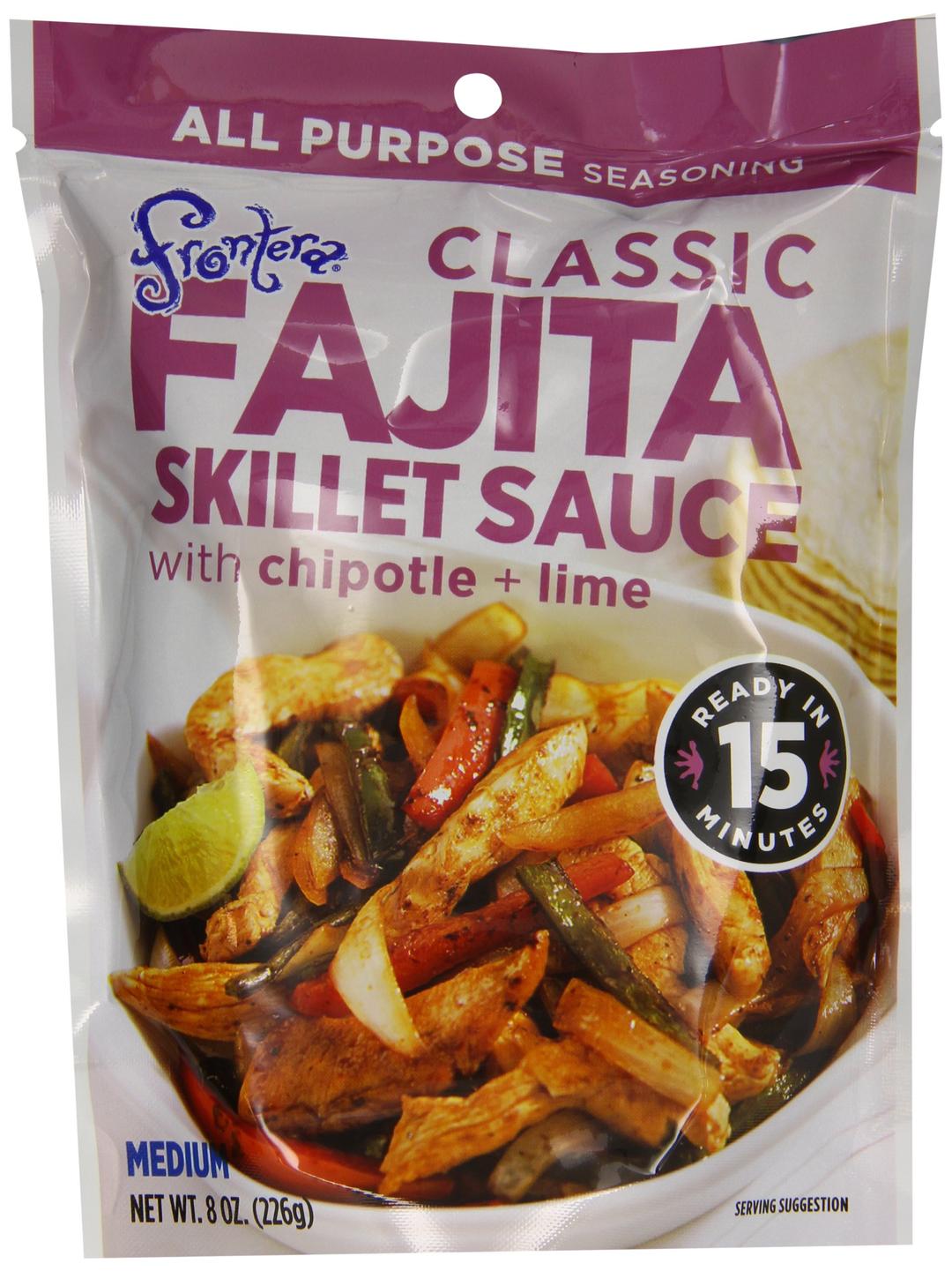 fronteraFoods Fajita Skillet Sauce, Classic, 8 Ounce (Pack of 6)