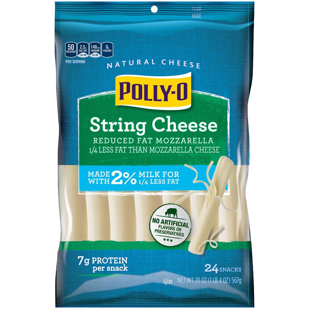 POLLY-OString Cheese Mozzarella Cheese Snacks with 2% Milk (24 ct Sticks)