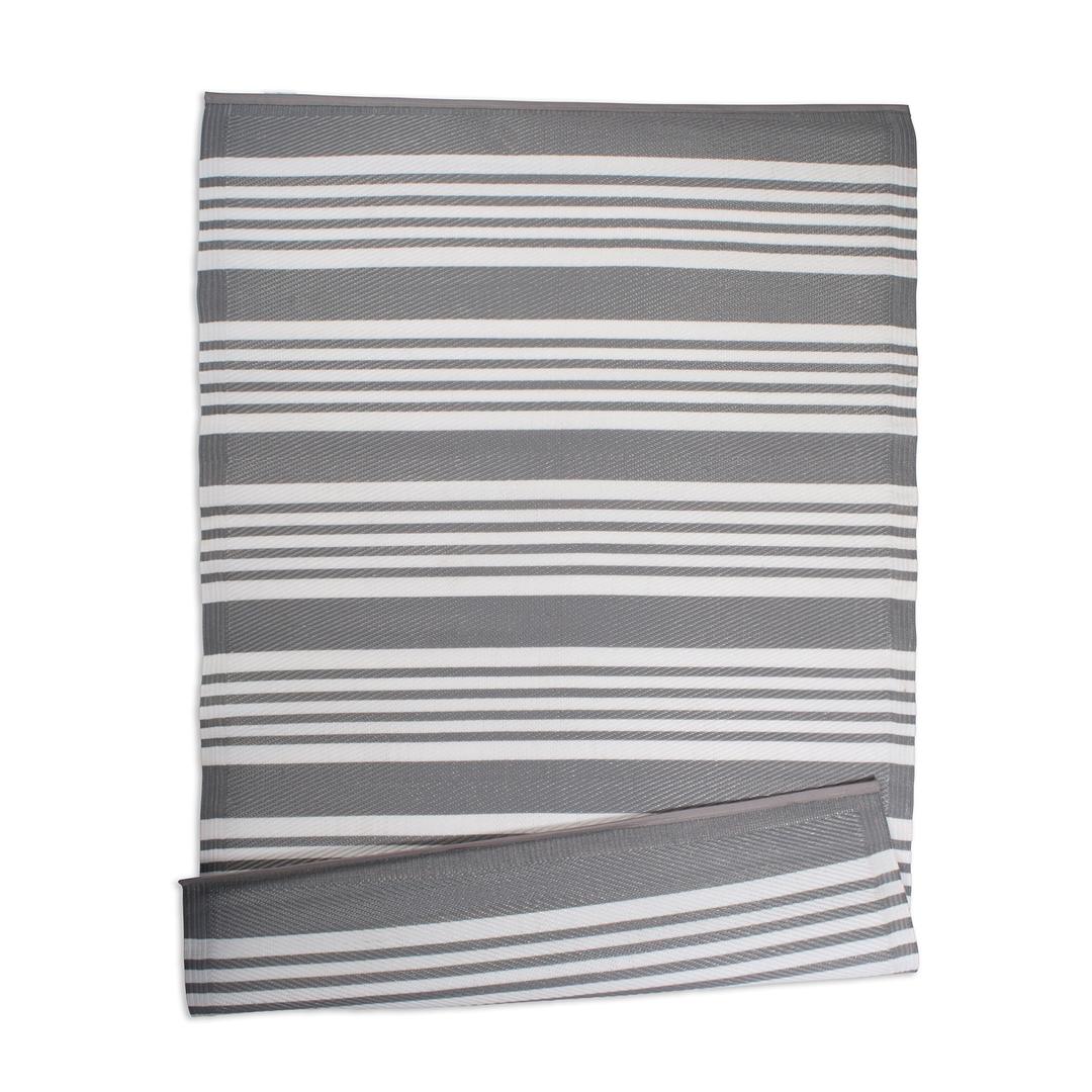 DII Outdoor Rug Collection Reversible Woven Polypropylene Plastic Straw Mat, 4x6-Feet, Gray