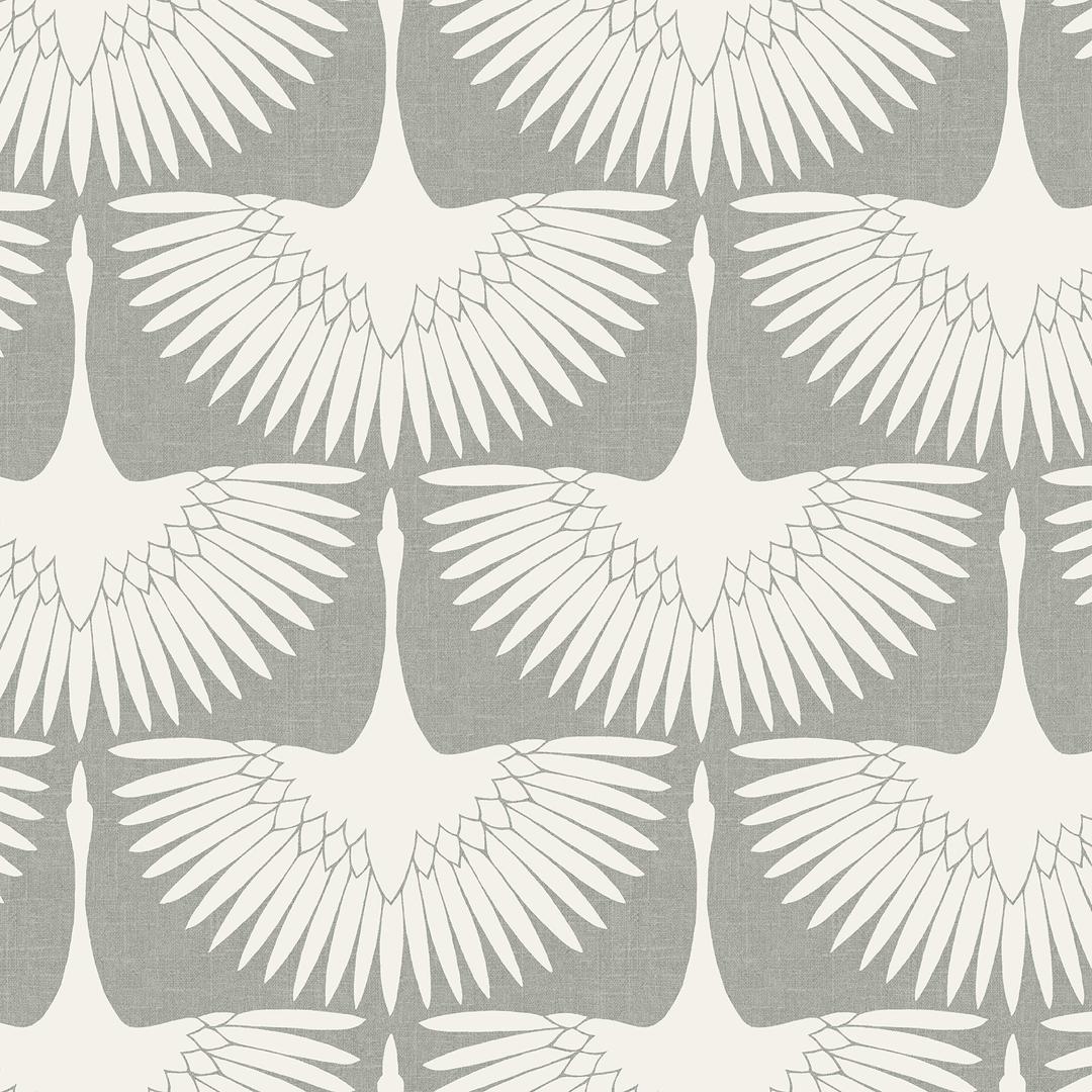 Tempaperx Genevieve Gorder Chalk Feather Flock Removable Peel and Stick Wallpaper, 20.5 in X 16.5 ft, Made in the USA