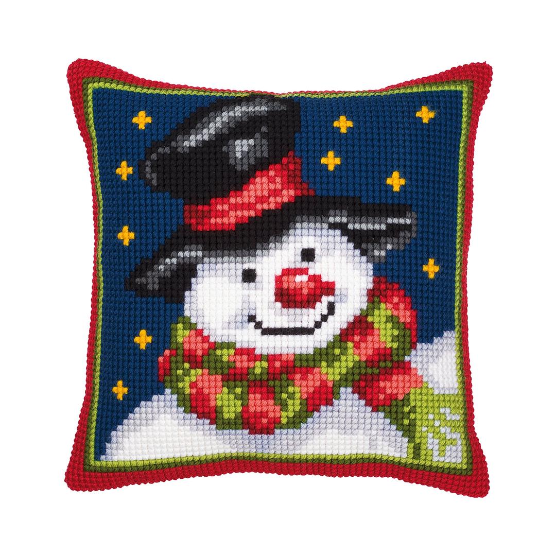 Vervaco Cross Stitch Cushion: Snowman,Setof1,