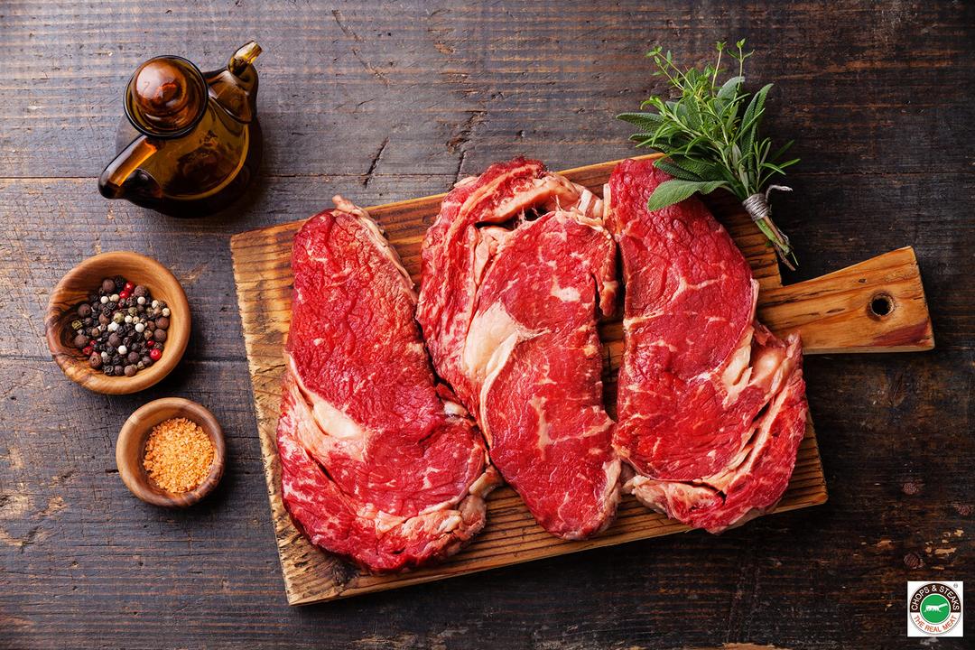 Angus Beef Grass-Fed Boneless Ribeye Steak - two steaks of 8 OZ / 227 G each - Imported from New Zealand - GUARANTEED OVERNIGHT