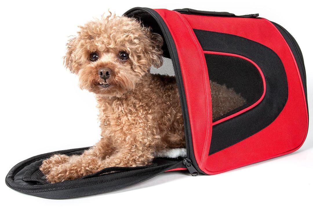 Pet LifeAirline Approved Collapsible Zippered Folding Sporty Mesh Travel Fashion Pet Dog Carrier Crate